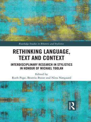 cover image of Rethinking Language, Text and Context